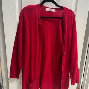 Red Women's Cardigan Sweater